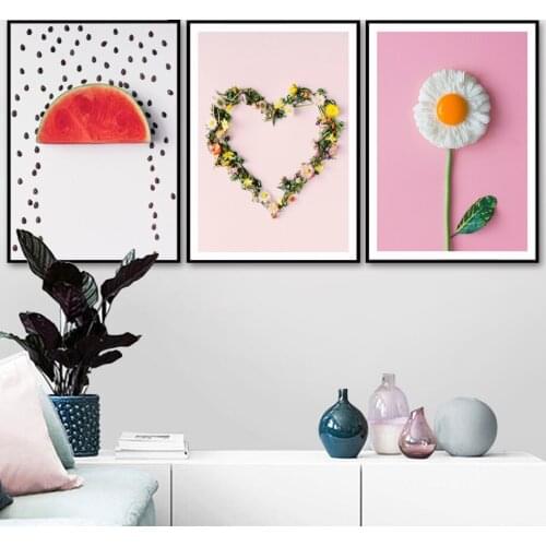 Kitchen Decor Posters Flower Watermelon Fruit Canvas Painting Hd Print Wall Art Picture Modern Minimalist Print Home Decoration