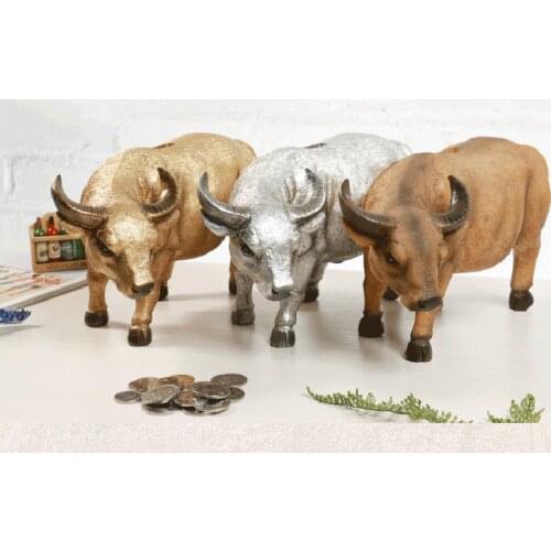 Retro Cow Piggy Bank Large Capacity Coin Storage Box Money Box Resin Crafts Home Decoration Child Safety Bank Birthday Gift