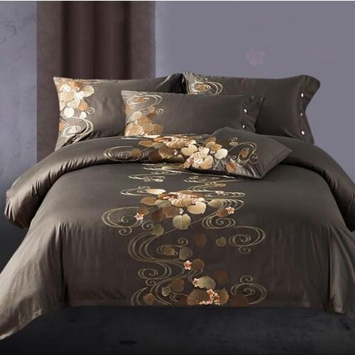 Luxury Tribute Silk Cotton Embroidery Luxury Bedding set Noble Palace Royal Bed set King Queen Size Duvet cover Bed sheet set