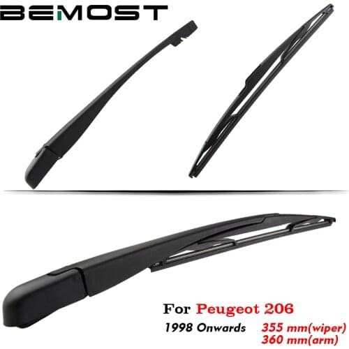 BEMOST Car Rear Windshield Windscreen Wiper Arm Blades Natural Rubber Accessories For Peugeot 206 355MM Year From 1998 To 2018