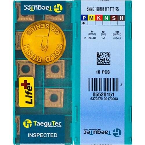 SNMG120404-MT TT8125 Original Taegutac Carbide Inserts Turning Inserts Lathe Tools 10Pcs/Lot