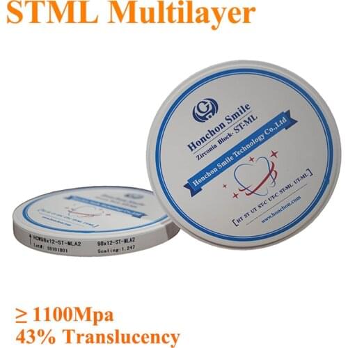 ST-ML 98*30mm dental Multilayer Zirconia Blank Super Transluency/ multilayer zirconia block/ Vita 16 shades