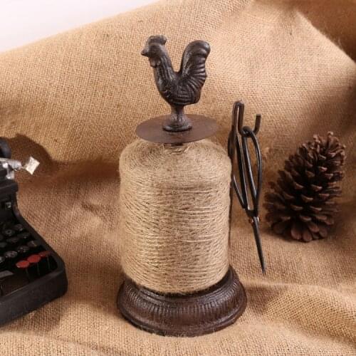 Vintage Cast Iron Rooster Thread Spool Ornamental Metal Bobbin Reel Gift and Craft Accessories for Home Decor and Art Collection