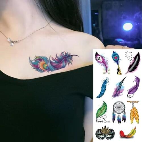 Waterproof Temporary Tattoo Sticker Black Word angel devil bull cross English Letters Flash Tatoo Fake Tatto for Woman Men