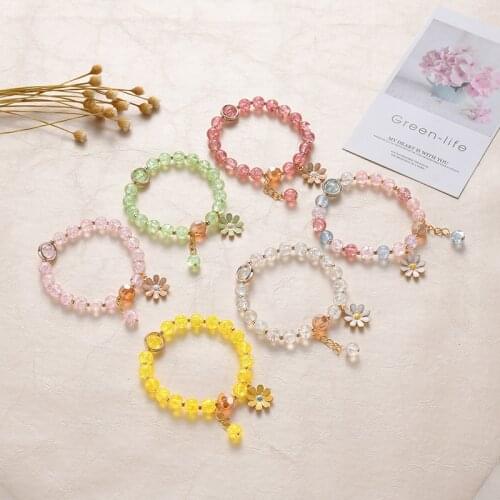CHENAFAN 2020 new pop flower crystal bracelet for women crystal sun flower sisters girlfriends bracelet small daisy bracelets