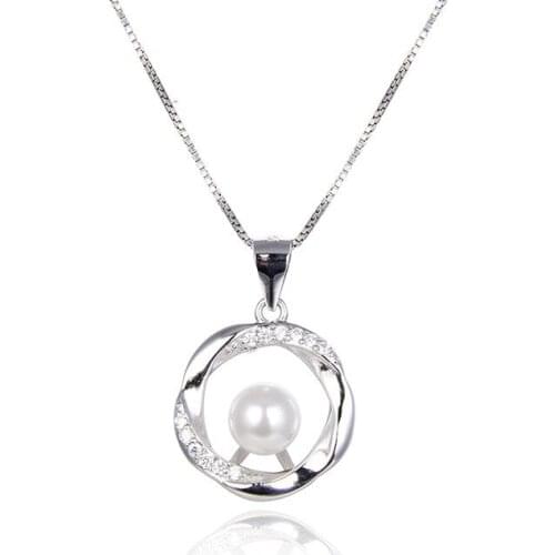 Genuine 925 Sterling Silver Necklace for Women Real Natural White Pearl Jewelry Pendant Silver 925 Jewelry Collares Mujer Female
