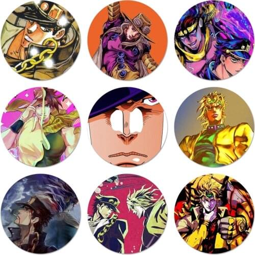 JoJo Bizarre Adventure Icons Pins Badge Decoration Brooches Metal Badges For Clothes Backpack Decoration 58mm