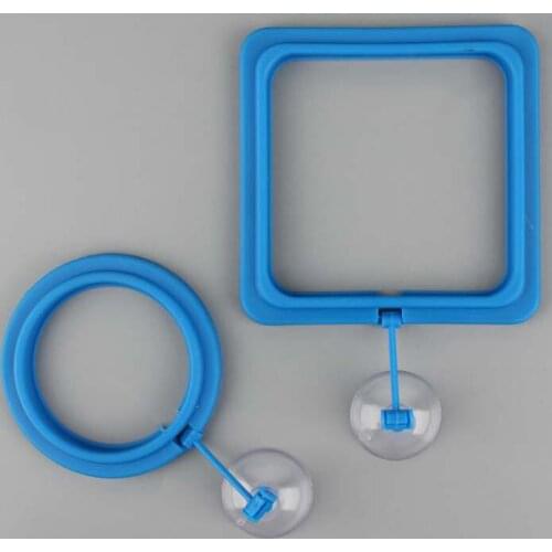 1pc Aquarium Fish Tank Square/Round Feeding Circle Ring Tropical Fish Food Floating Food Tray Feeder Suction Cup