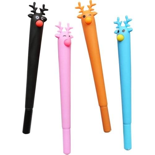 1pc Christmas Elk Gel Gel Pen 0.5MM For Kids Gift black ink Creative Stationery School Office Supply