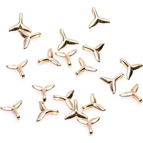 10pcs/lot Whale Tail Zinc Alloy Charms Antique Gold Plated Pendant DIY Supplies Jewelry Components Accessories