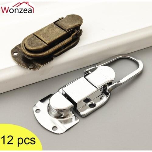 12set Vintage Metal Lock Hasp Latch Clasp Toggle Buckle Button Knot Jewelry Box Gift Case Furniture Hardware Suitcase Luggage