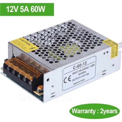 12V 5A 60W Small Size LED Switch Power Supply Driver for LED Strip LED Module LED Lights