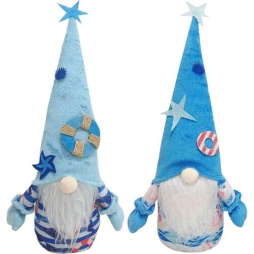 2 Pcs Ocean Festival Gnome Plush Faceless Doll, Luckily Nautical Gnome Doll Table Ornament for Home Office Toy Gifts