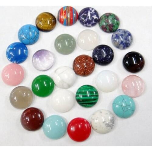 20PCS Natural Stone round Cabochons CAB 18MM No hole Good Quality Beads for DIY Jewelry production Making Ring Earring