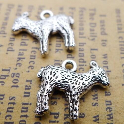200pcs Sheep Charms 14mm x 16mm DIY Jewelry Making Pendant antique silver color