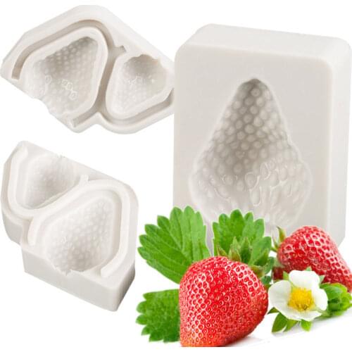 3Pcs Strawberry Design Silicone Mold Fondant Mould Cake Decorating Tool Chocolate Gumpaste Mold, Sugarcraft, Kitchen Accessories