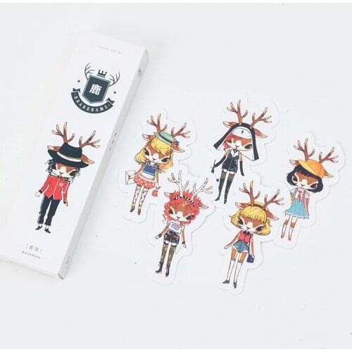 30pcs/pack Cute Deer Bookmark Paper Bookmarkers Promotional Gift Stationery Bookmarks For Books Book Markers dual Note Message