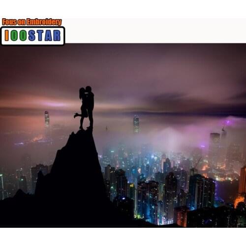 3D Rhinestone Painting Crystal Home Decor DIY Diamond Painting Cross Stitch "Lovers&Scenery" Pattern Diamond Embroidery Crafts