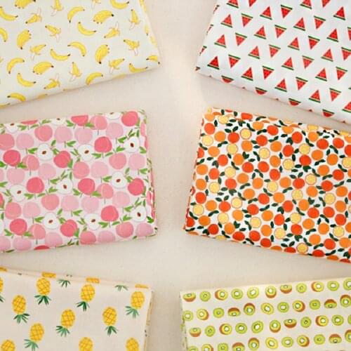 6pcs/lot 50*40cm High quality Fruit pattern Doll Cotton Patchwork Fabric Bundle DIY Sewing Baby Cloth for Quilting Crafts