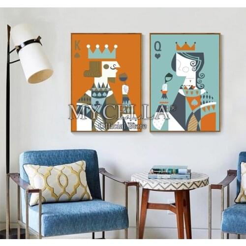 Diy Diamond Painting Cartoon Poker King and queen Art Diamond Embroidery Full Drill Home Decoration Wall Sticker Princess Gift