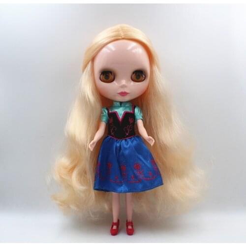 Free Shipping big discount RBL-438 DIY Nude Blyth doll birthday gift for girl 4colour big eye doll with beautiful Hair cute toy