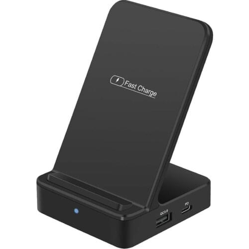 2 Coil QI Wireless Charger Stand For IPhone 8 Plus X XR XS Max Samsung S10 E S9 + S8 S7 Note 8 9 18W USB PD QC 3.0 Fast Charging