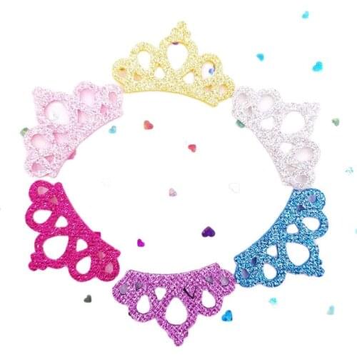 10pcs/lot 4.8*2.8cm Shiny glitter Angel wing Shape Appliques Single Sided For Kid DIY Patch And Baby Headwear Accessories
