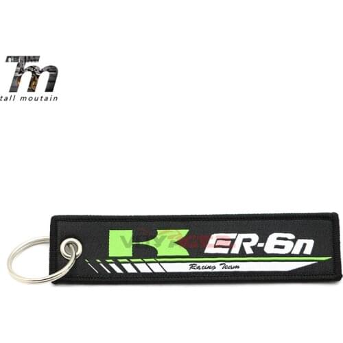 For Kawasaki ER-6N Badge Keyring Motorcycle Embroidery Key Holder Chain Collection Keychain