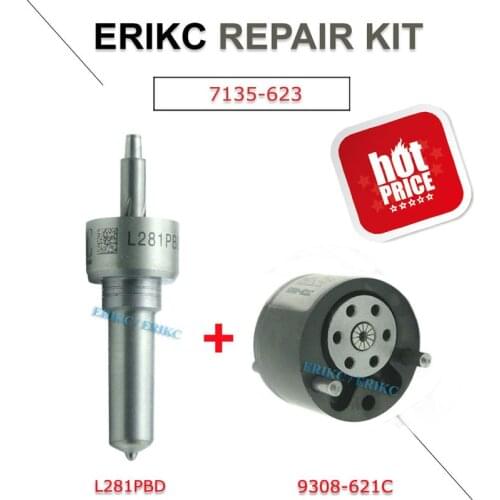 ERIKC 7135-623 33800-4X450 Diesel Injector EJBR05501D Repair Kits Including Control Valve L281PBD Nozzle 9308-621C For Hyundai