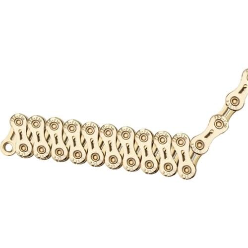 FSC 10 Speed Bicycle Chain with Hollow 1/2x11/128-Inch 116 Links,Gold Color