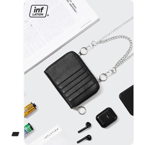 INFLATION Fashion Chain Messenger Bag Women Harajuku Retro Black Crossbody Square Bag Women Card Holders Wallet 433AI2020