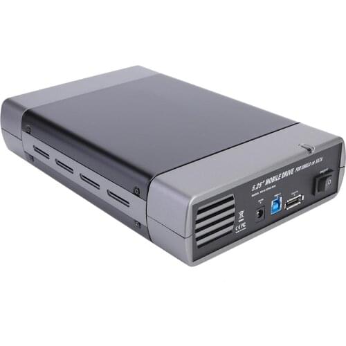 5.25 inch HDD Enclosure USB3.0 US Adapter Surface Treatment By Spraying Aluminum Alloy External Hard Drive Box 250X163X51mm