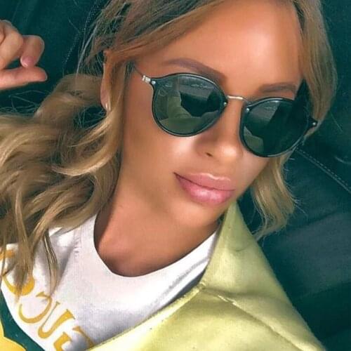 HKNA Class Round Sunglasses Women 2021 High Quality Sun Glasses Men/Women Retro Metal Men Sunglasses Luxury Mirror Oculos De Sol