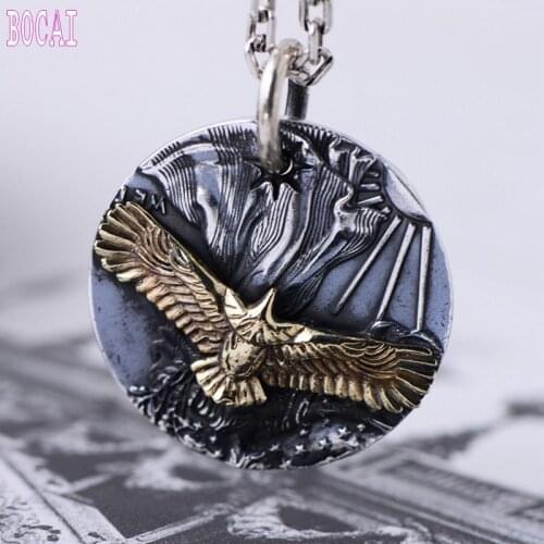 999 pure silver antique Thai silver male eagle pendant personality silver and silver ornaments silver collocks wholesale