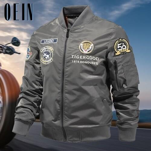 OEIN Fashion Hip Hop Streetwear Bomber Jacket Men 2021 Windbreakers Cotton Liner Autumn Jacket Mens Pilot Jackets Embroidery