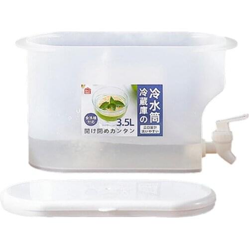 3.5L White Fruit Cool Water Pitcher Summer Ice Water Infuser Kettle With Lid Water Carafe Jug Ice Tea Lemonade Juice Infuser