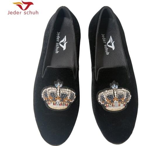 Jeder Schuh Men Shoes Crown Indian Silk Loafers MenS Flat Shoes Are Suitable For Weddings And Banquets