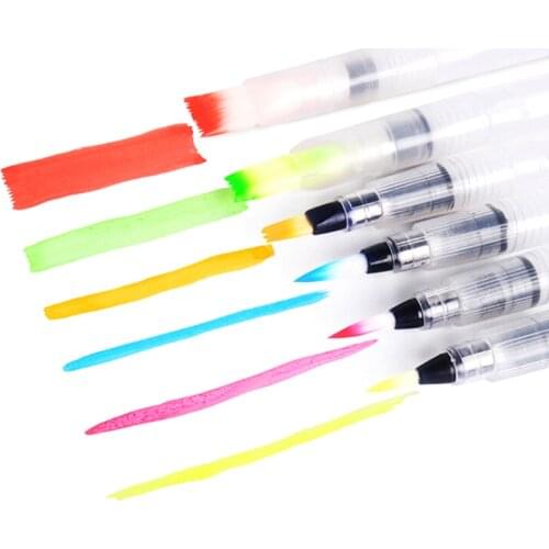 6 PCS Set Water Paint Soft Brush Pen Watercolor Brush Pen refillable Nylon Brush Tip Pen For Painting Drawing Art Supplies