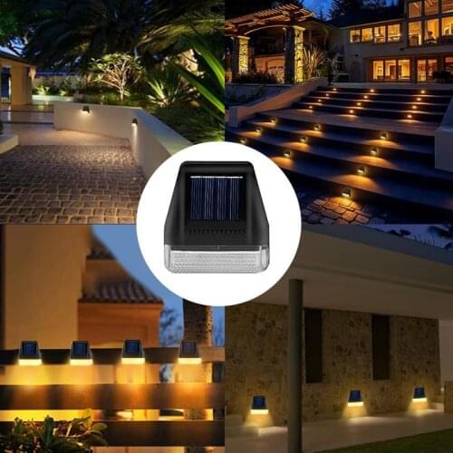 1pc Solar Wall Lamp Rainproof Waterproof Button Master Switch Photosensitive Switch Lamp Garden Stairs Step Fence Lights
