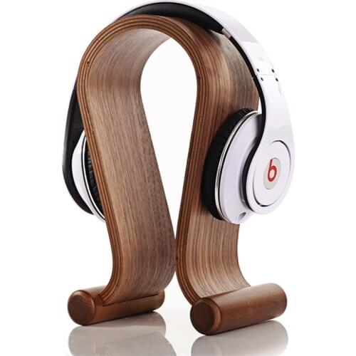 New SAMDI Walnut Birch Wooden Gaming Headset Stand Holder For Laptop Desktop Smartphone Headphone Stand Holder Hanger Practical