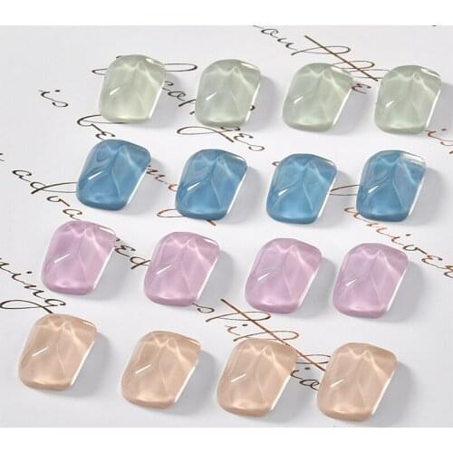 New arrived 50pcs/lot irregular geometry water ripples rectangle shape flatback beads diy jewelry earring pendant accessory