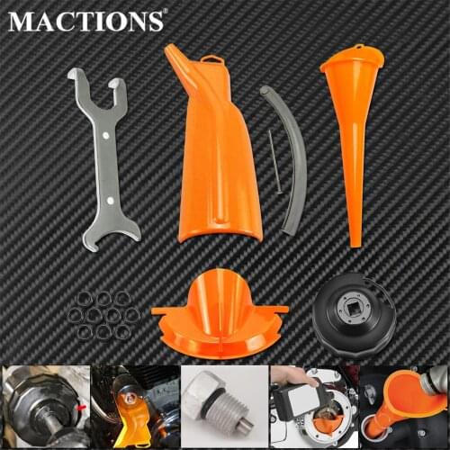 Primary Case Oil Fill Funnel +Oil Filter Funnel+Filter Cap Wrench+10pcs Sealing O-Rings Rear Shock Spanner​ Tool For Harley XL