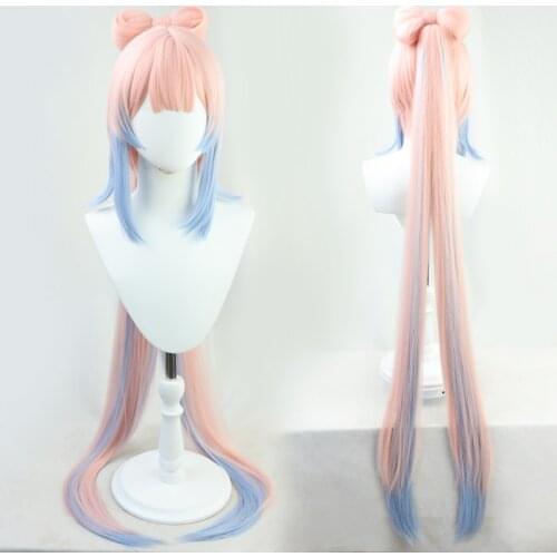 130cm Game Genshin Impact Sangonomiya Kokomi Cosplay Wigs Kokomi Long Gradient Synthetic Hair Pelucas Anime Cosplay Wig