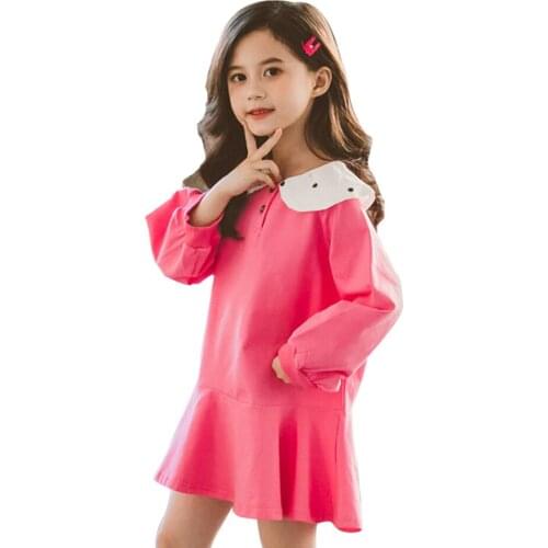Children dress girls polka dot children dress casual style girl dress 6 8 10 12 14