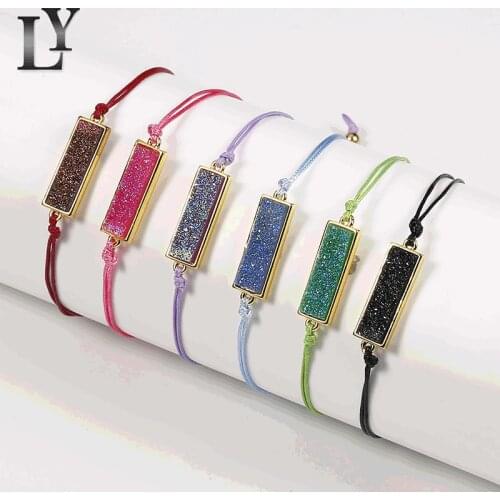 Hot Style Act The Role Ofing Is Tasted The Personality Geometric Square Color Woven Resin Bracelets for Men and Women Weave