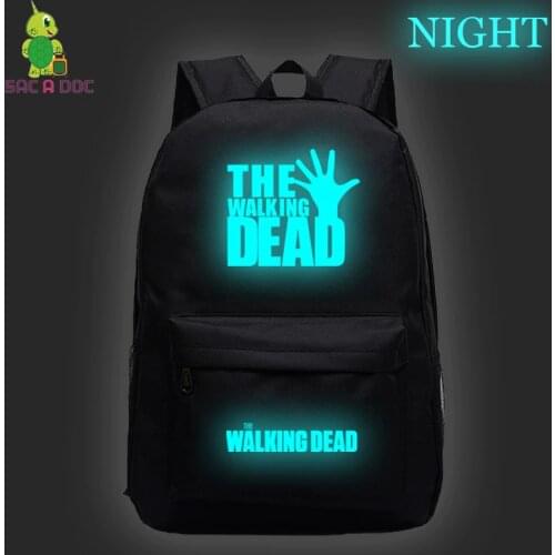 Dropshipping Teenager School Bags Night Luminous Backpack Walking Dead Laptop Bags Unisex Galaxy Bagpack Custom Add Game Logo