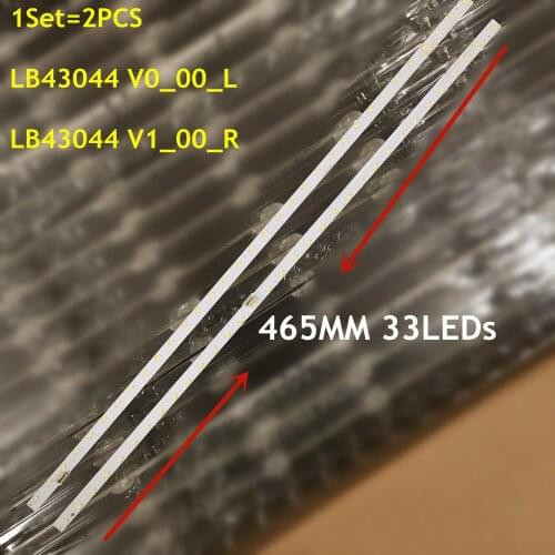 LED Backlight strip 33 Lamp For Sony 43"TV LB43044 V1_00_R V0_00_L KDL-43WF805 KDL-43W800F 74.43t08.004-00-fc T430HVF03.2