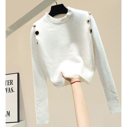 Womens Knitted Sweater Off-the-Shoulder Pullovers Tops Female Sweaters 2020s New Fall Winter Clothing Slim Knitted Bottom Shirt