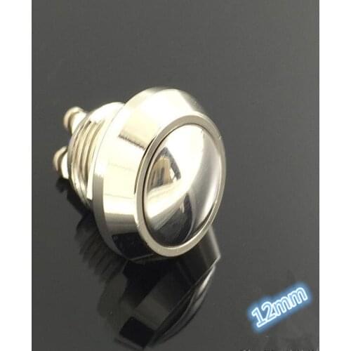 5 set 12mm Start Horn Button Momentary Stainless Steel Metal Push Button Switch Hot Worldwide