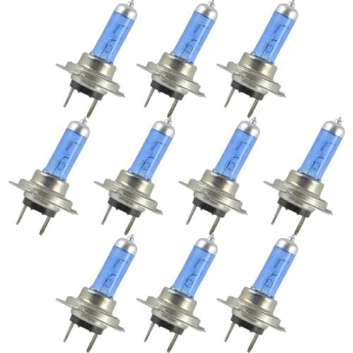 10pcs 100W H7 Halogen Bulbs PX26D Xenon Headlight Fog Lights Auto Car Light for Car Motorcycle Super Bright White DC 12V